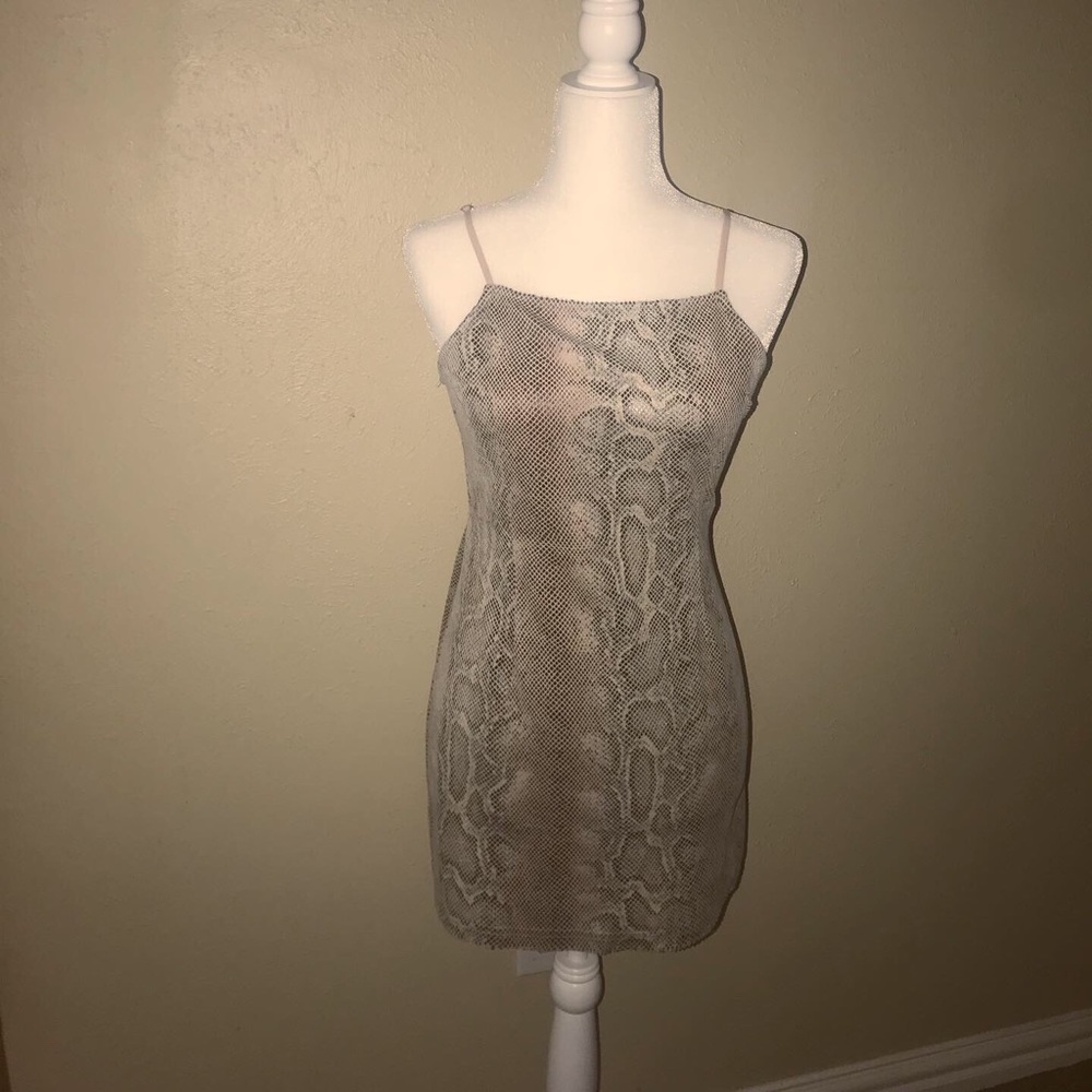 Snake skin tight mini dress